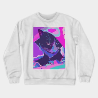 Psychedelic cat Crewneck Sweatshirt